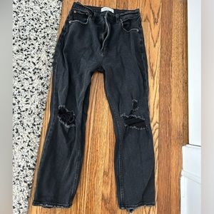 Abercrombie ultra high rise ankle straight jeans black- 27 short